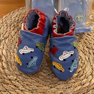 Blue Airplane Baby Walker Shoes